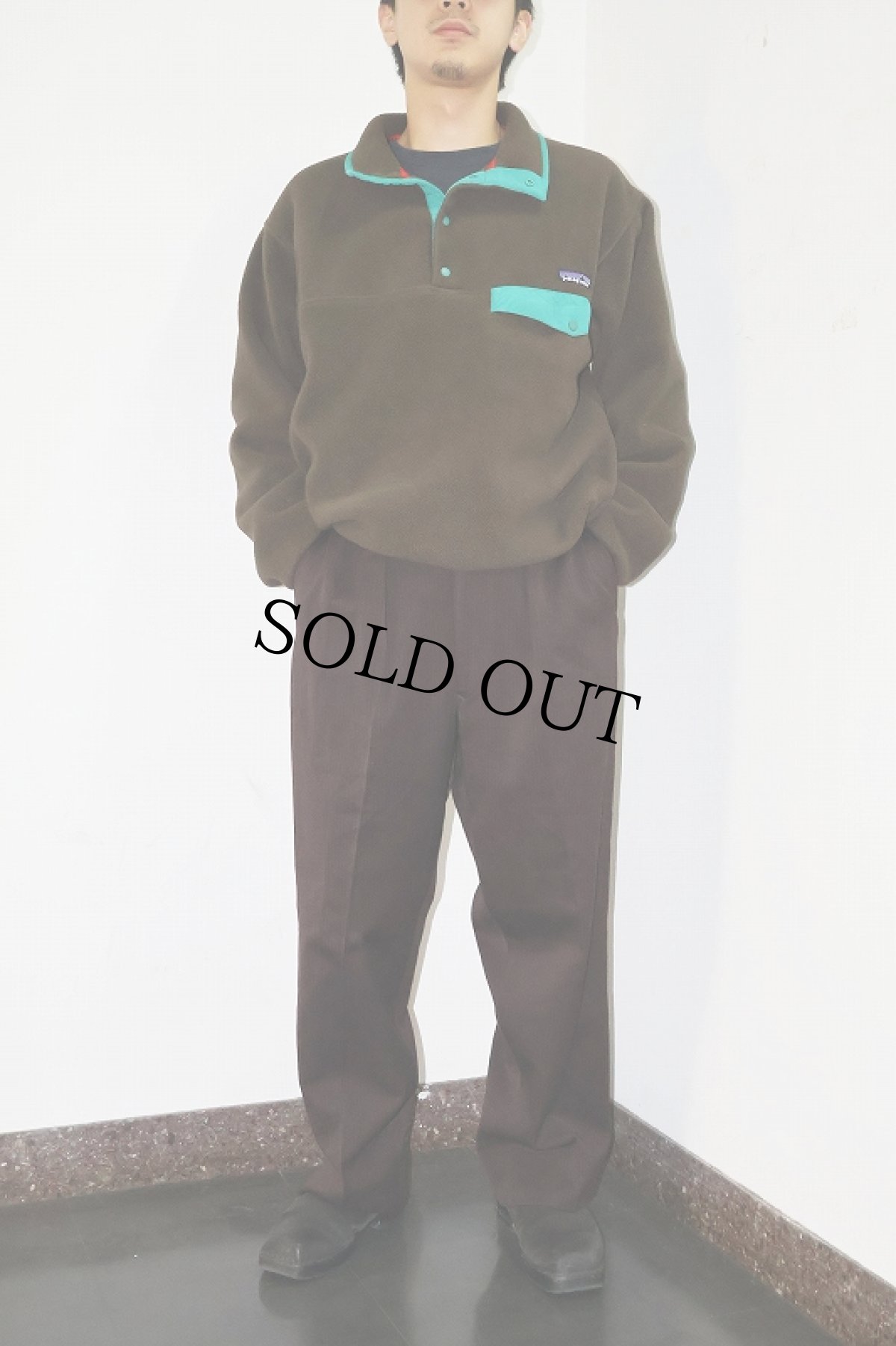 画像3: 50〜60's ピンストライプ柄 2タックスラックス BROWN W31 (3)