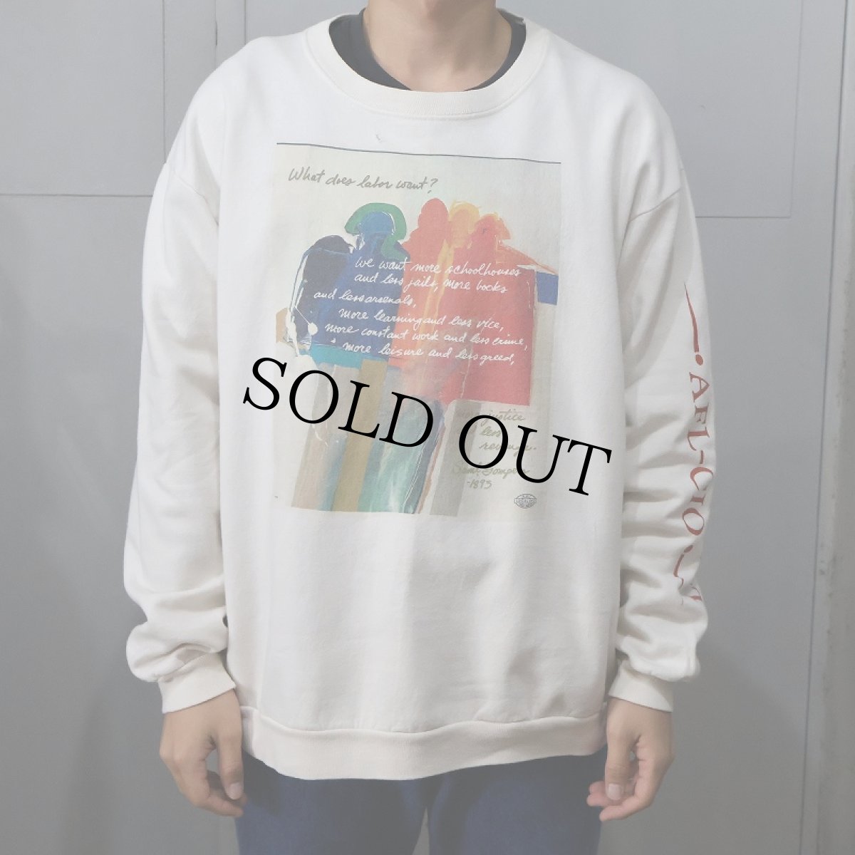 画像2: 90's AFL-CIO "Samuel Gompers" アートプリントスウェット L (2)