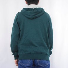 画像3: 80's L.L.Bean USA製 ハーフジップスウェットフーディー GREEN M (3)
