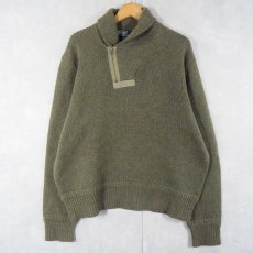画像1: POLO Ralph Lauren ハーフジップ ショールカラー ウールニットセーター XL (1)