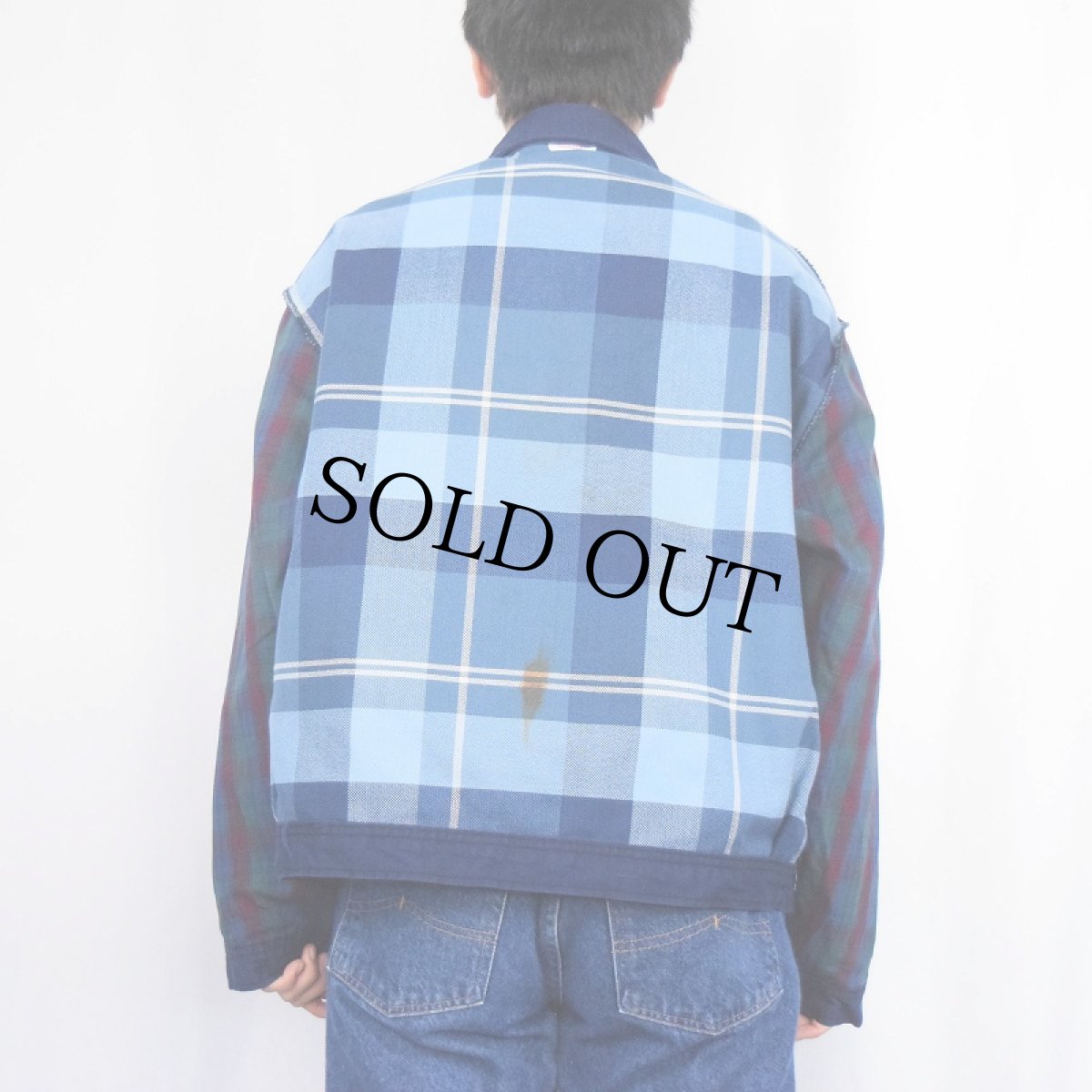 画像7: 50's〜 INDUSTRIAL Unform Co. チェック柄ライナー ワークジャケット NAVY (7)