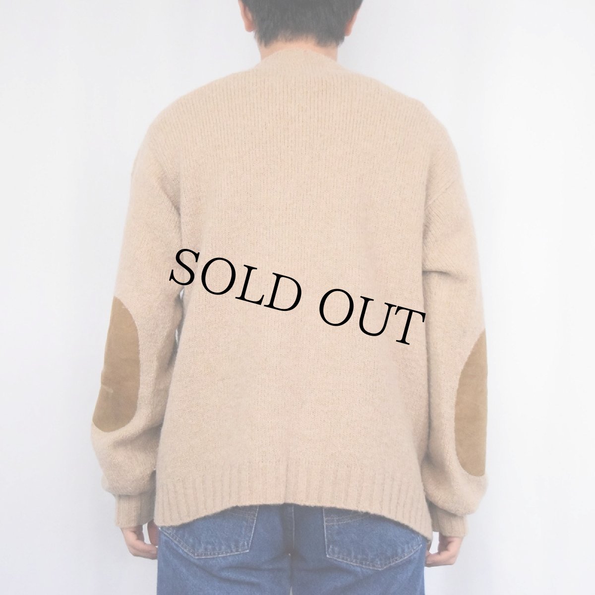 画像3: POLO Ralph Lauren エルボーパッチ付き アルパカ混 Vネックニットセーター M (3)