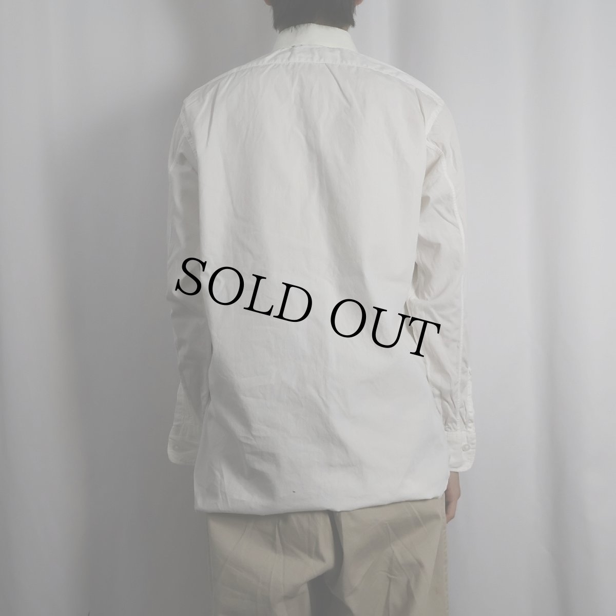 画像3: 40's HALLWARK ダブルカフス コットンシャツ 15 1/2 (3)