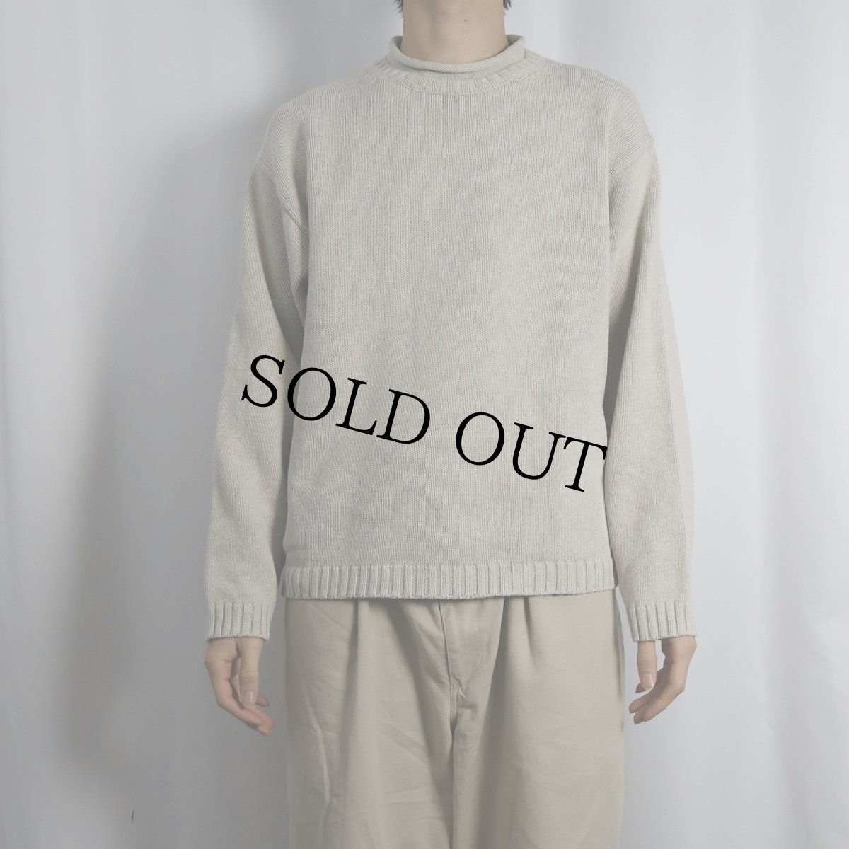 画像2: Eddie Bauer ロールネック コットンニットセーター (2)