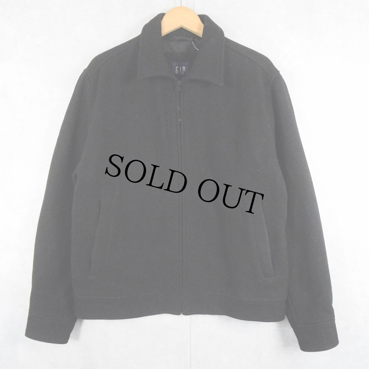 画像1: GAP ウール×ナイロン ジップジャケット BLACK S (1)