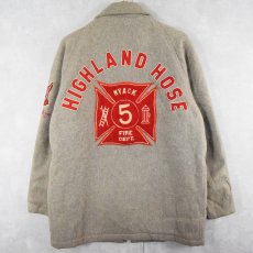 画像1: 50's〜 HEWITT "HIGHLAND HOSE" チェーン刺繍 ジップアップ メルトンウールスタジャン SIZE42 (1)