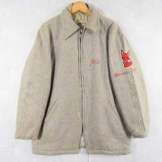 画像2: 50's〜 HEWITT "HIGHLAND HOSE" チェーン刺繍 ジップアップ メルトンウールスタジャン SIZE42 (2)
