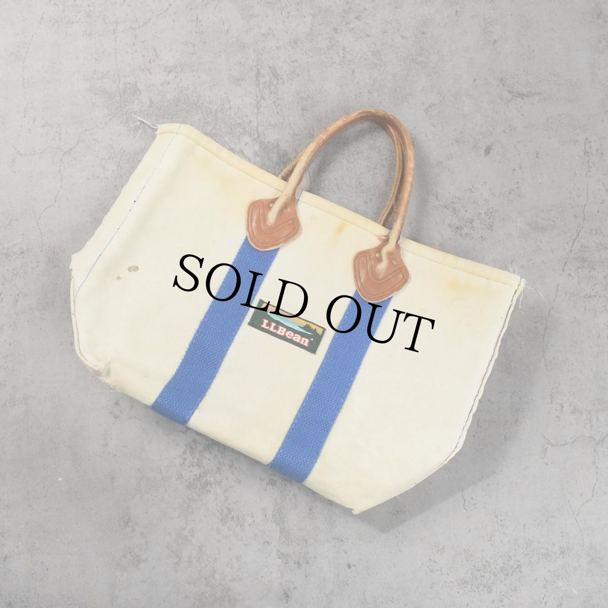 画像1: 【SALE】90's L.L.Bean レザーハンドル キャンバストートバッグ (1)