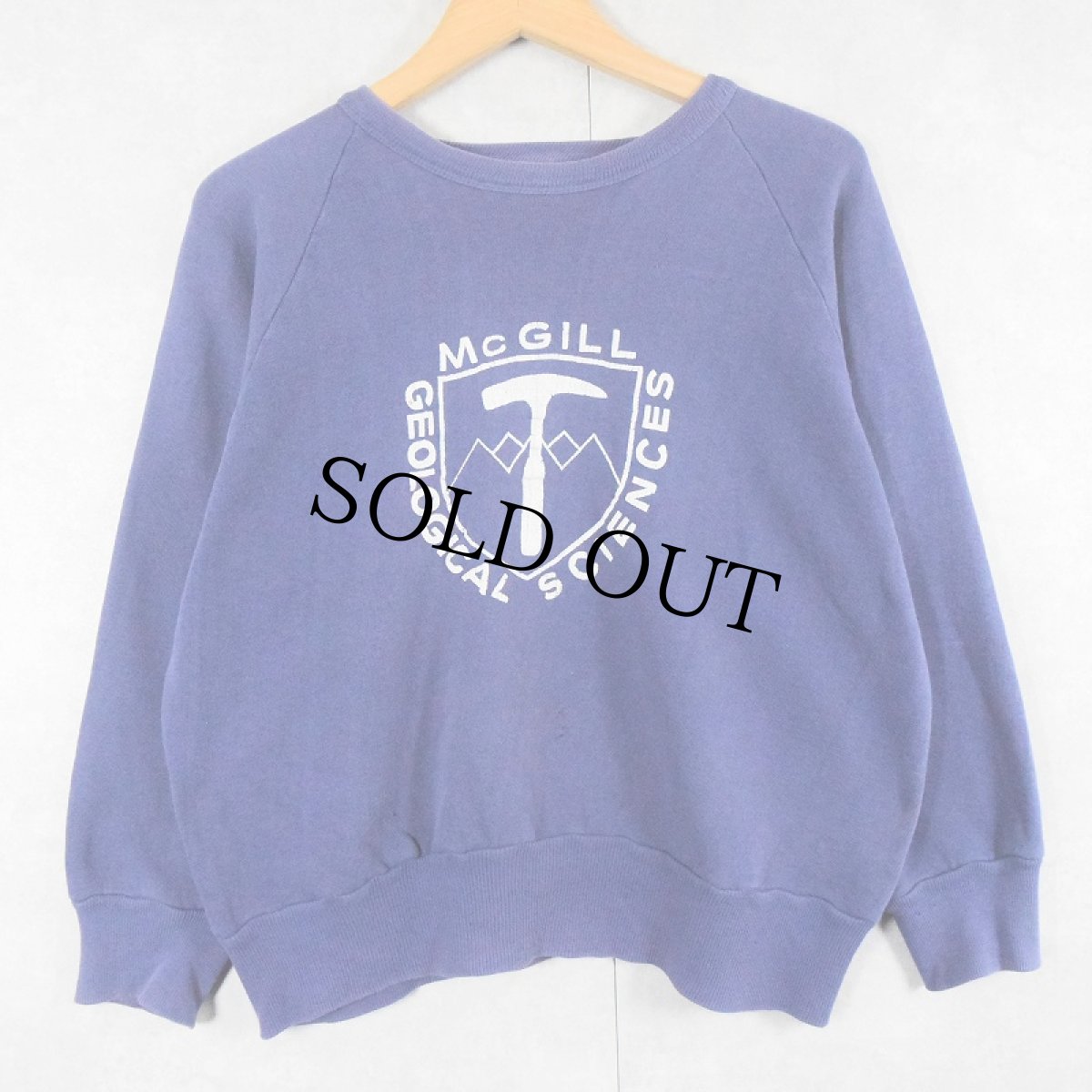 画像1: 【SALE】 60〜70's PENMANS "McGILL GEOLOGICAL SCIENCES" プリントラグランスウェット NAVY (1)