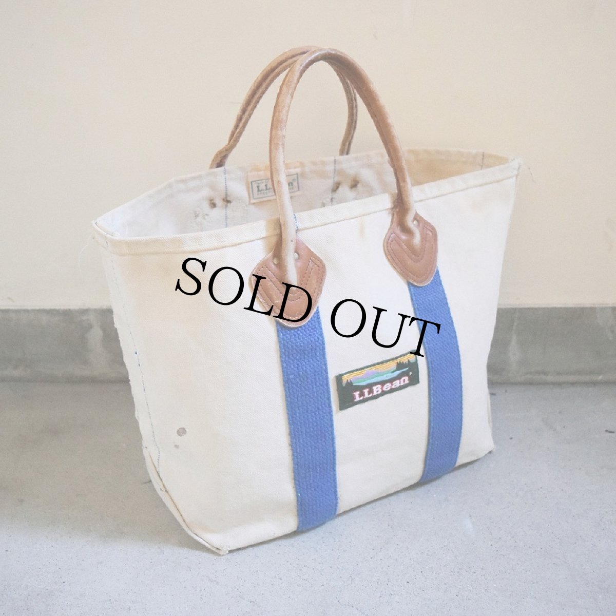 画像2: 【SALE】90's L.L.Bean レザーハンドル キャンバストートバッグ (2)