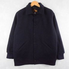 画像1: 80〜90's GAME USA製 メルトンウールスタジャン NAVY XS (1)