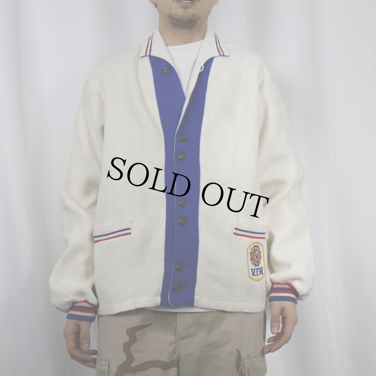 画像2: 60's BUTWIN トリコロールカラー フリースジャケット L (2)