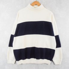 画像1: 90's GAP ボーダー柄 タートルネックスウェット M (1)