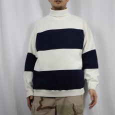 画像2: 90's GAP ボーダー柄 タートルネックスウェット M (2)