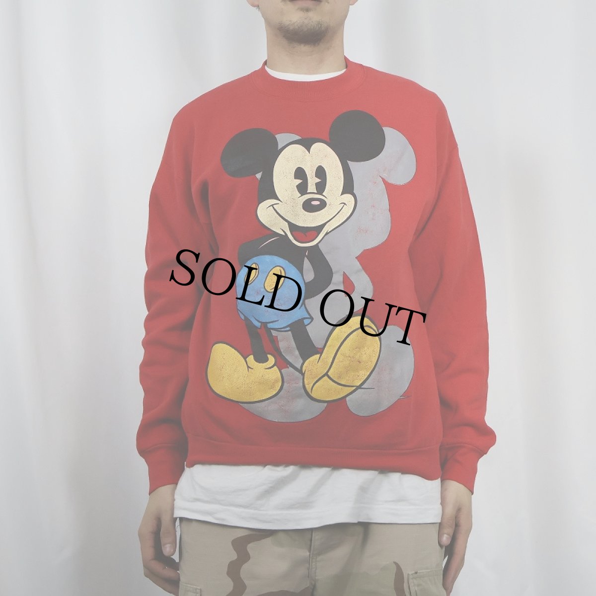画像2: 90's MICKEY&CO. 青パンミッキー キャラクタープリントスウェット L (2)
