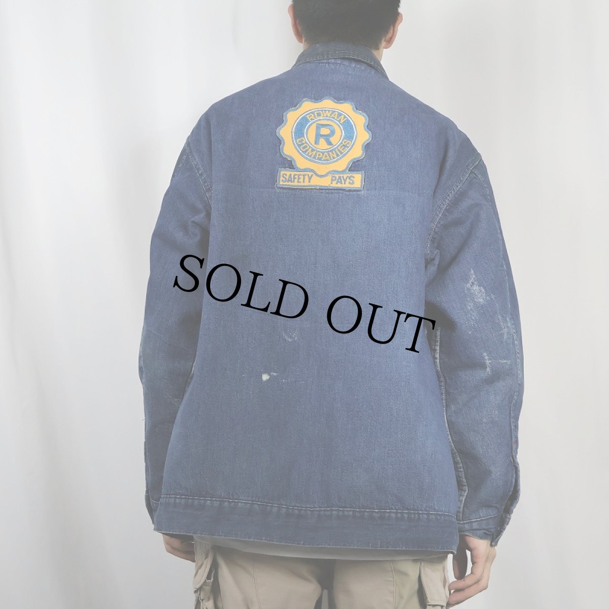 画像4: 60〜70's STOREBRAND ワッペン付き ブランケットライナー デニムカバーオール (4)