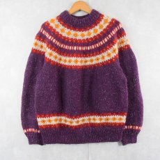 画像1: MADE WITH LOVE BY MOM ノルディック柄 カラーネップウールニットセーター (1)