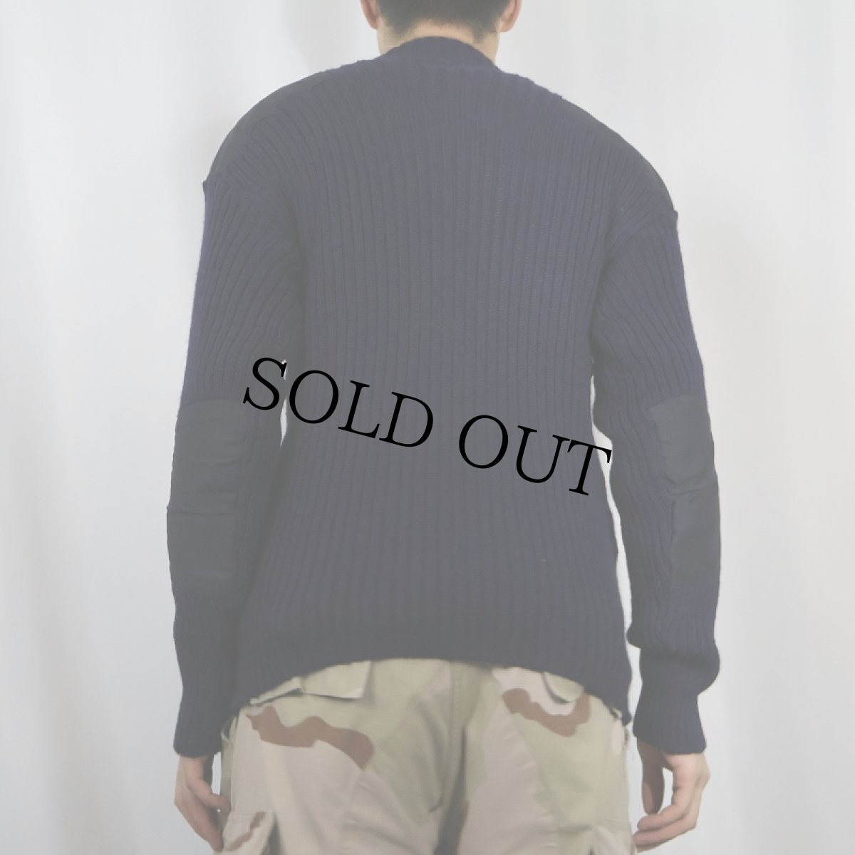 画像3: 70's L.L.Bean ENGLAND製 筆記体タグ コマンドニットセーター NAVY L (3)