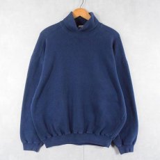 画像1: GAP 無地タートルネックスウェット NAVY M (1)