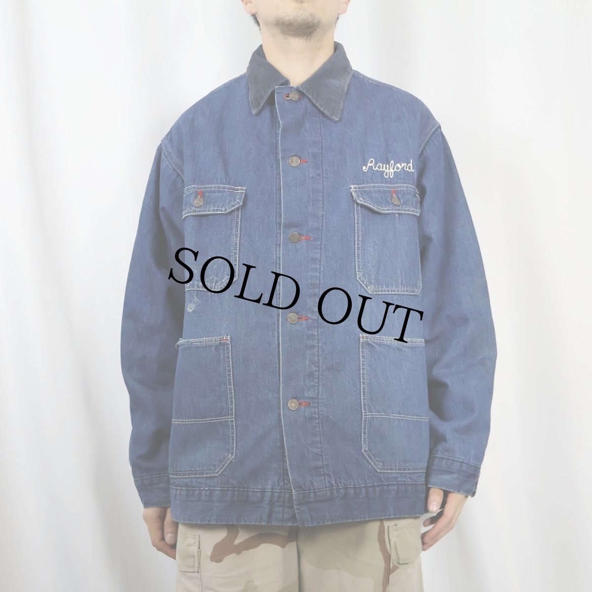 画像3: 60〜70's STOREBRAND ワッペン付き ブランケットライナー デニムカバーオール (3)