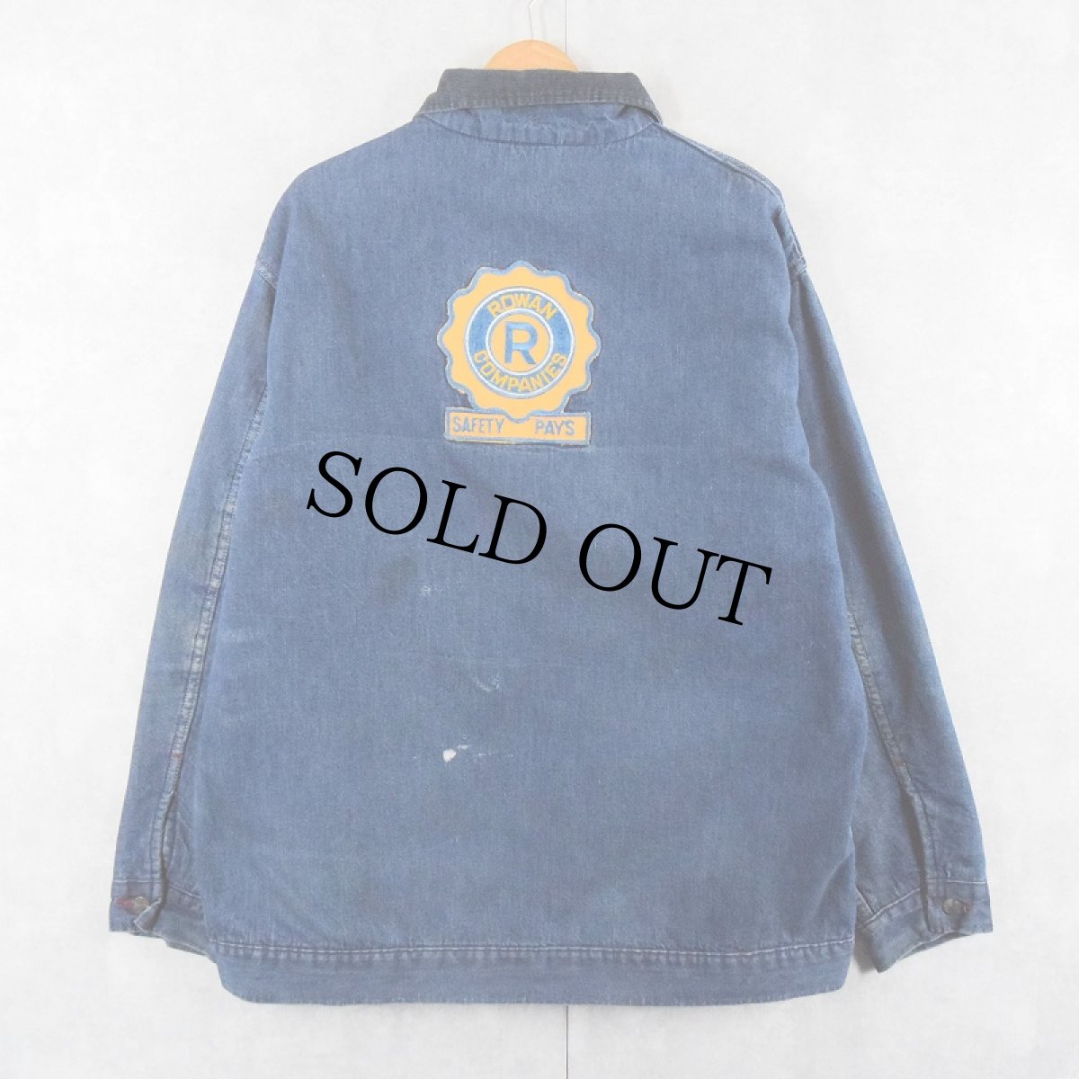 画像2: 60〜70's STOREBRAND ワッペン付き ブランケットライナー デニムカバーオール (2)