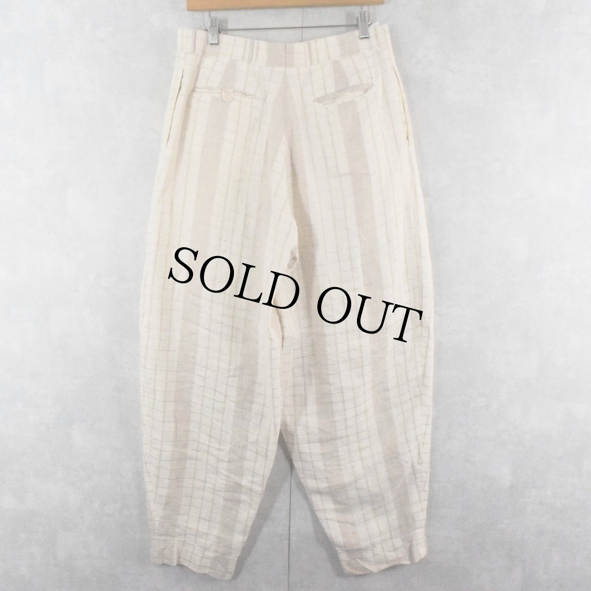 画像2: チェック柄 ニッカポッカデザイン スラックス W32 (2)