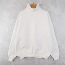 画像1: 90's PLUMA USA製 "HEAVY WEIGHT COTTON" タートルネック無地スウェット XL (1)