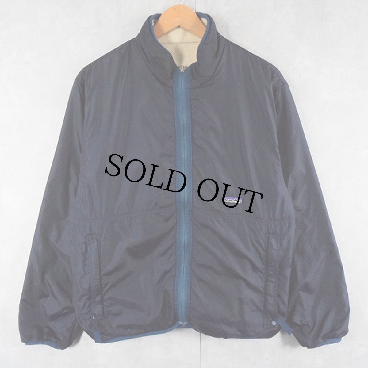 画像1: 【SALE】 90's Patagonia USA製 リバーシブル グリセードフリースジャケット NAVY M (1)