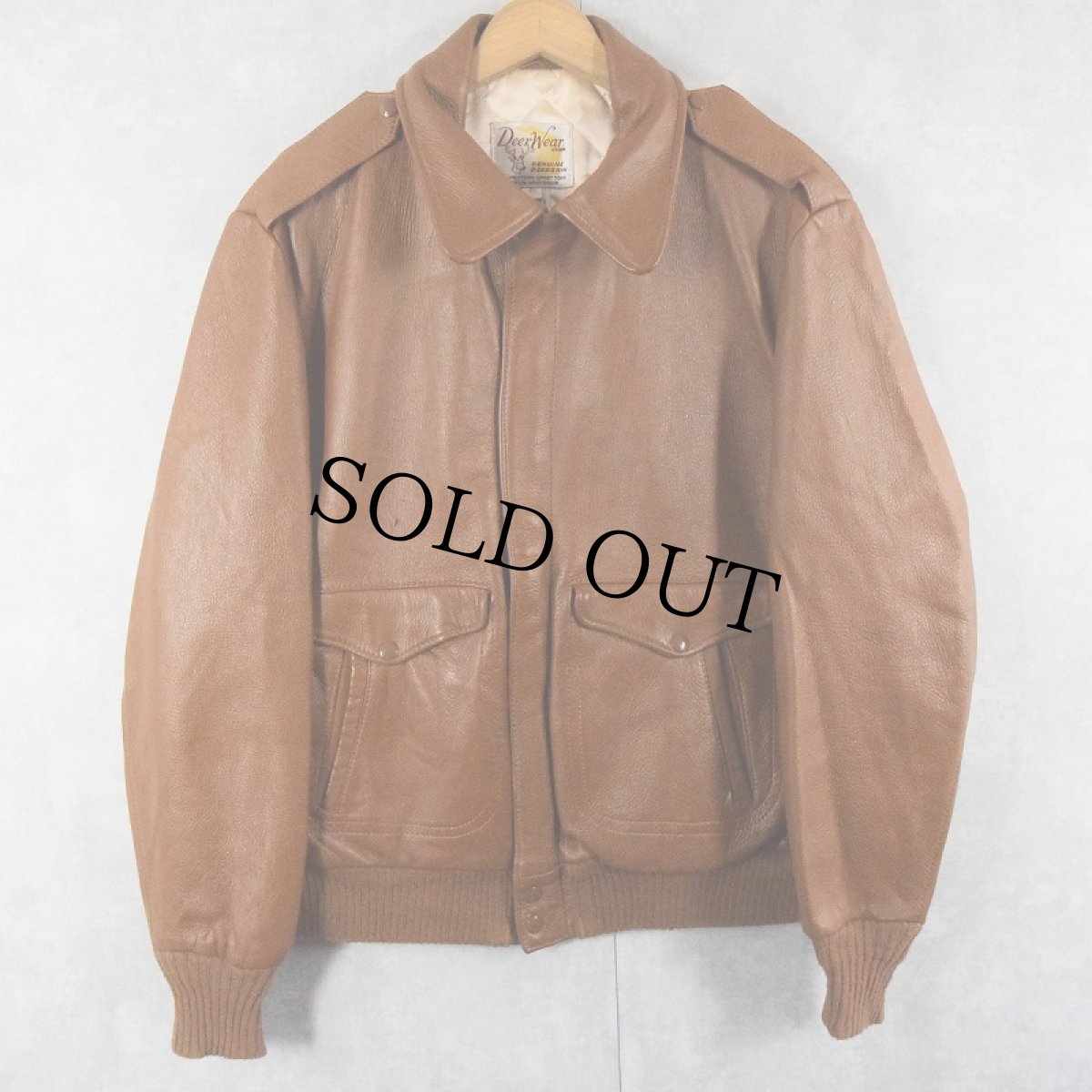 画像1: 80's Deer Wear USA製 "A-2 TYPE" レザージャケット SIZE46 (1)
