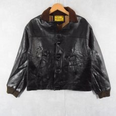 画像1: 〜80's Confezion Aviazion レザージャケット BLACK (1)