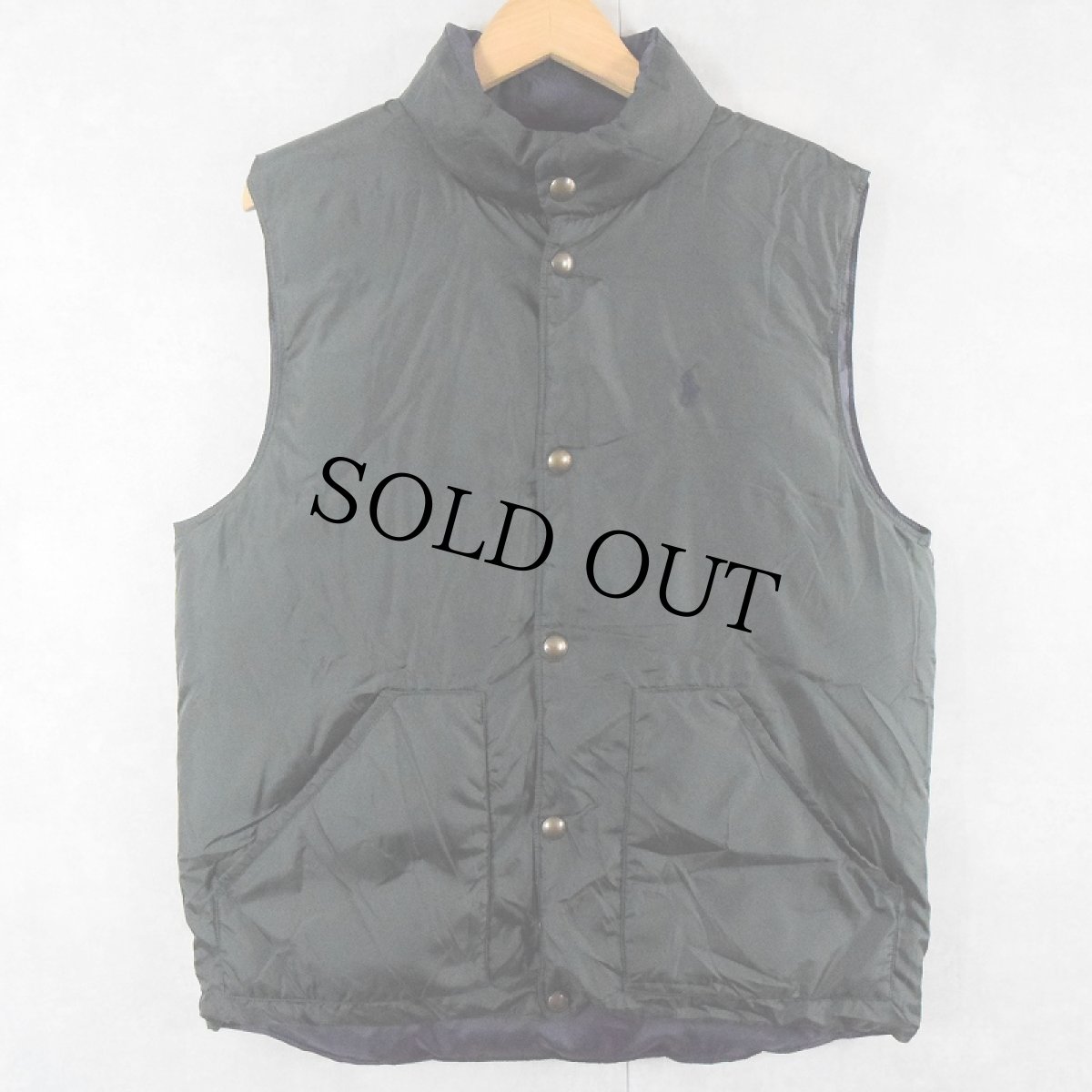 画像2: POLO Ralph Lauren ロゴ刺繍 リバーシブル ダウンベスト M (2)