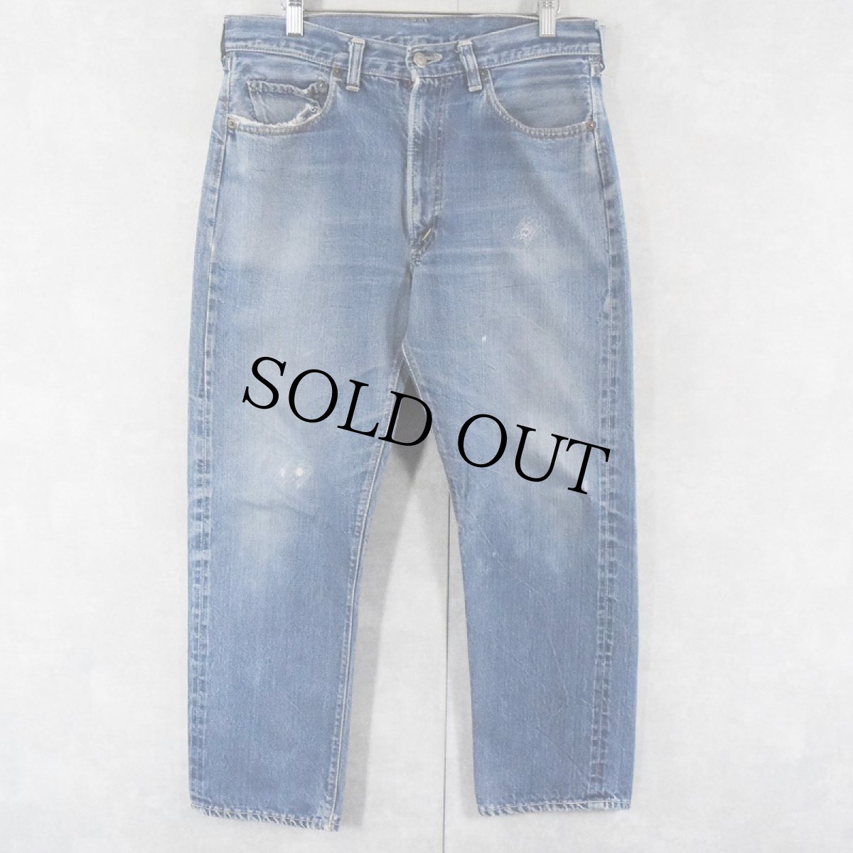 画像1: 60's LEVI'S 505 BIGE デニムパンツ 耳付き W33 (1)