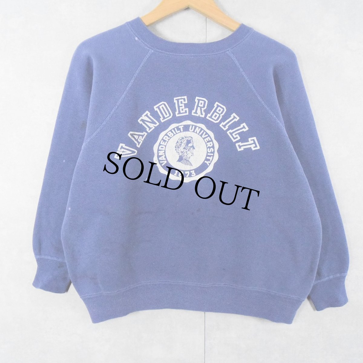 画像1: 【SALE】 50's "VANDERBILT" フロッキープリント ラグランスウェット (1)