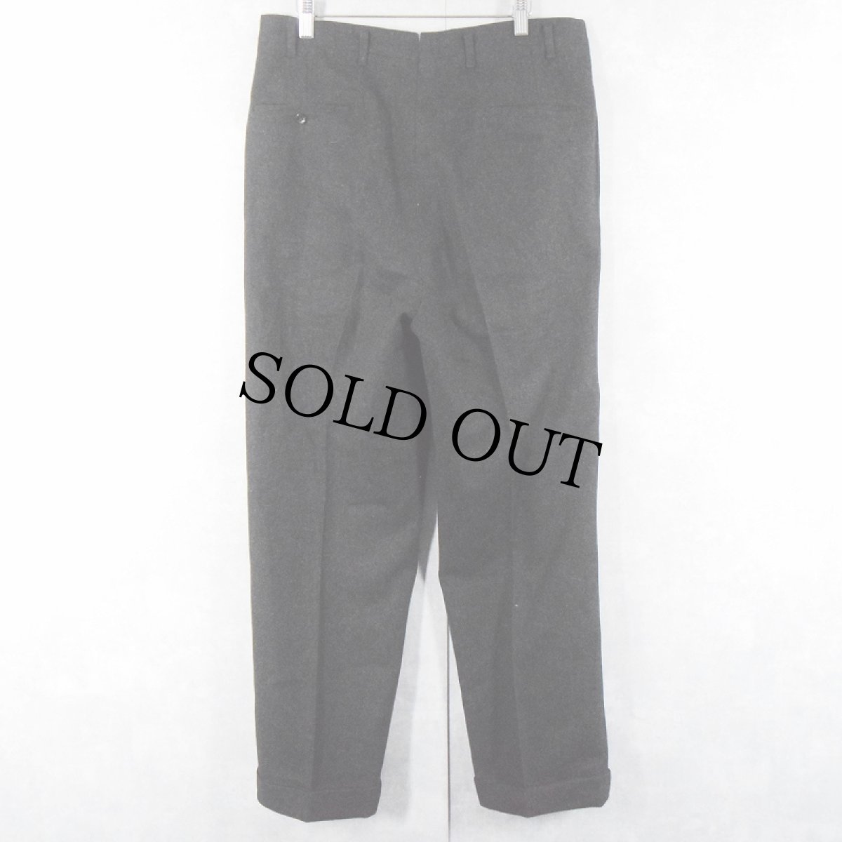 画像2: 50〜60's 2タック ウールスラックス W35 (2)