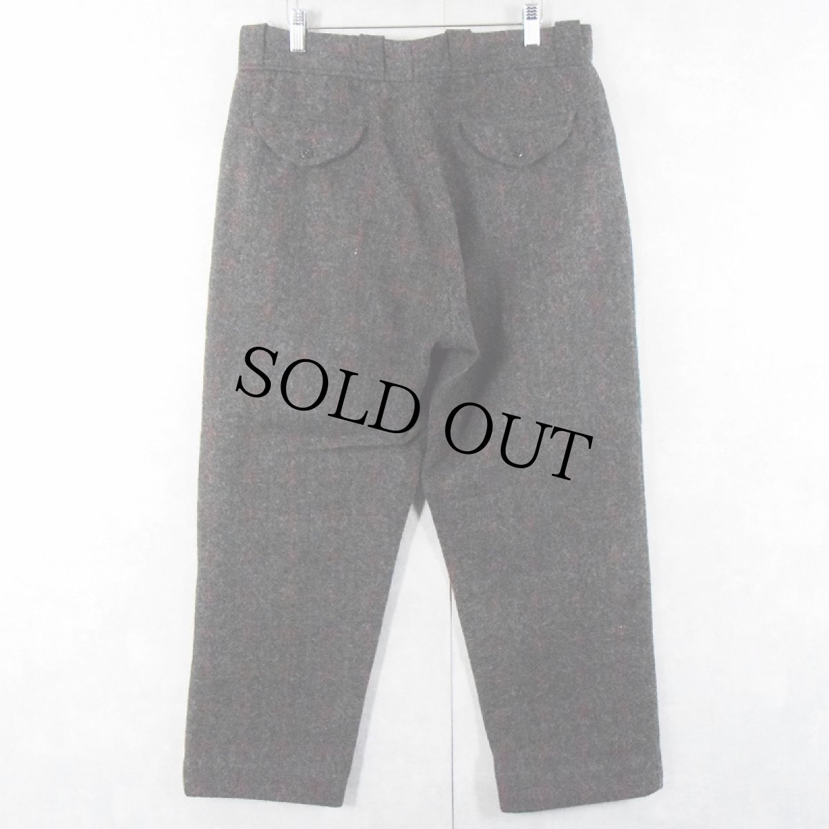 画像2: 50〜60's チェック柄 メルトンウールパンツ W34 (2)