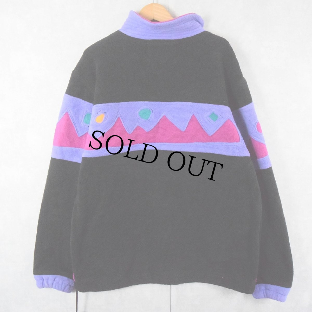 画像2: 80's Tracy Anna Baber ALASKA製 デザイン フリースプルオーバージャケット L (2)