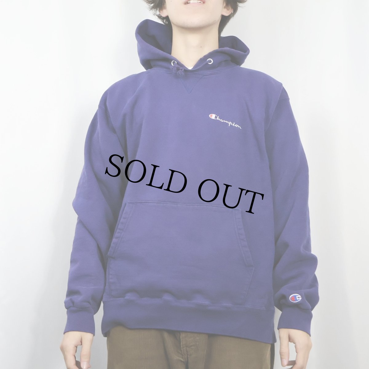 画像2: 90's Champion USA製 ロゴ刺繍スウェットフーディー XXL (2)