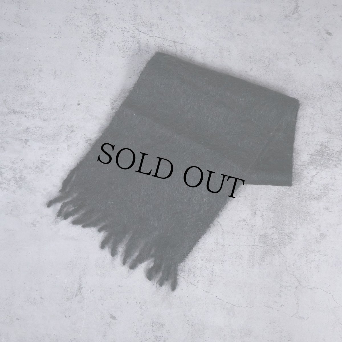 画像1: モヘアニットマフラー BLACK (1)