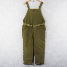 画像1: 70's Eddie Bauer 裏キルティング ダウンオーバーオール M (1)