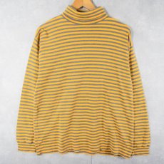画像1: 90's GAP ボーダー柄 タートルネックロンT M (1)