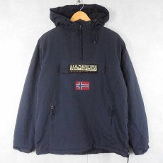 画像1: NAPAPIJRI 中綿入り 裏フリース アノラックパーカー NAVY (1)