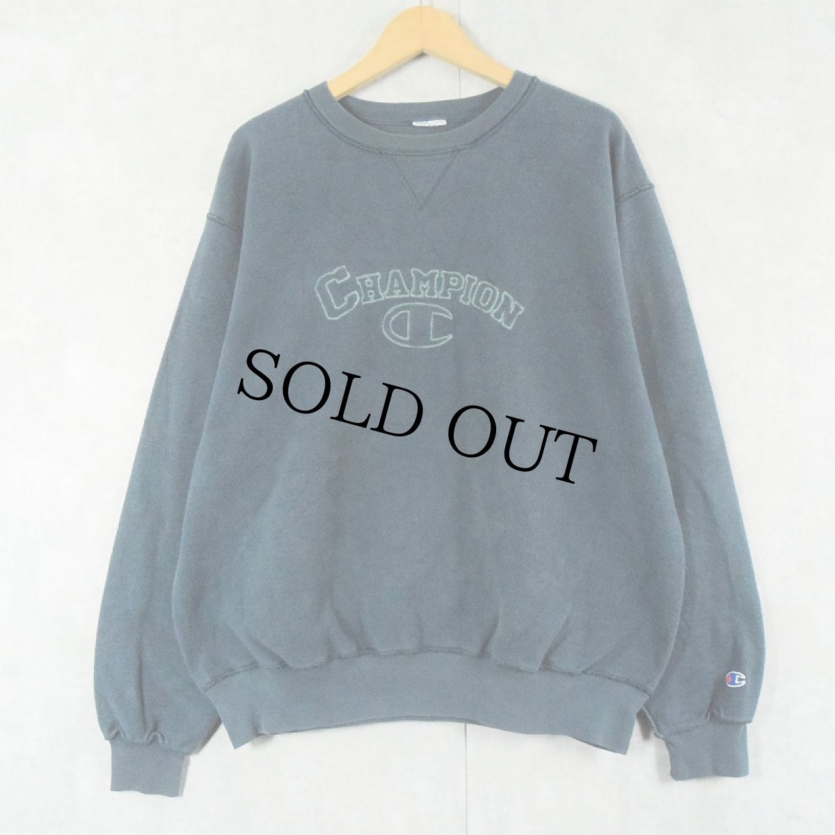 画像1: 90's〜 Champion インサイドアウトデザイン ロゴ刺繍スウェット (1)