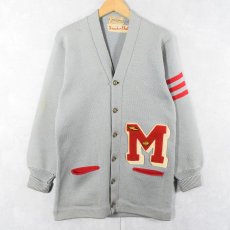 画像1: 50's Allion Award Sweater レタードニットカーディガン (1)