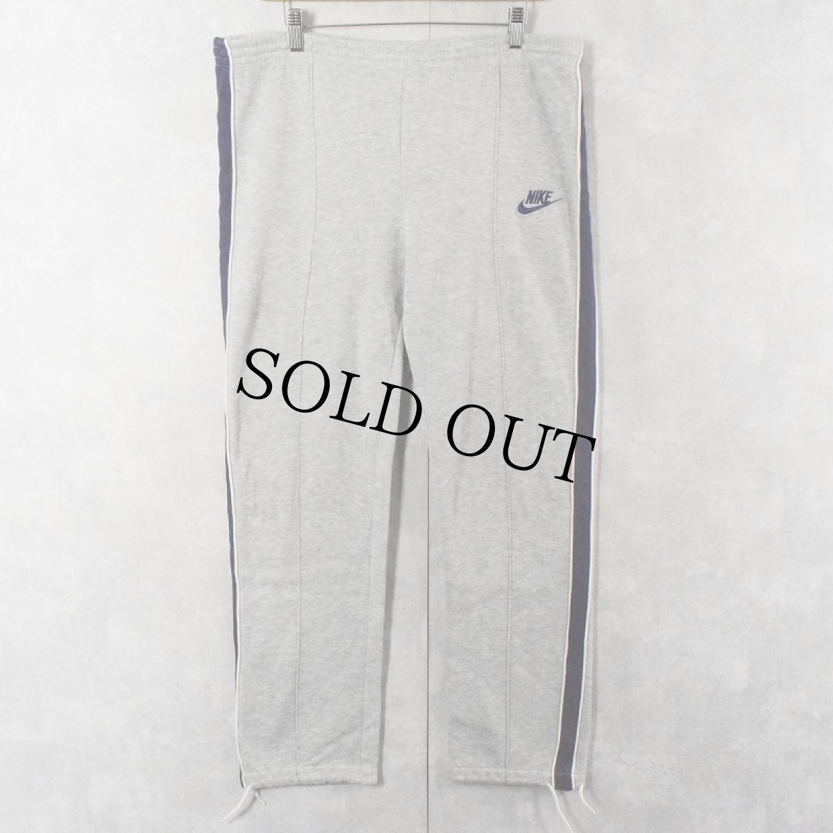 画像1: 80's NIKE 紺タグ ロゴ刺繍 サイドラインスウェットパンツ M (1)