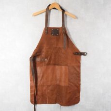 画像1: "BBQ" パッチワーク レザーエプロン (1)