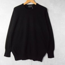 画像1: 80's Burberrys SCOTLAND製 カシミアニットセーター BLACK M (1)