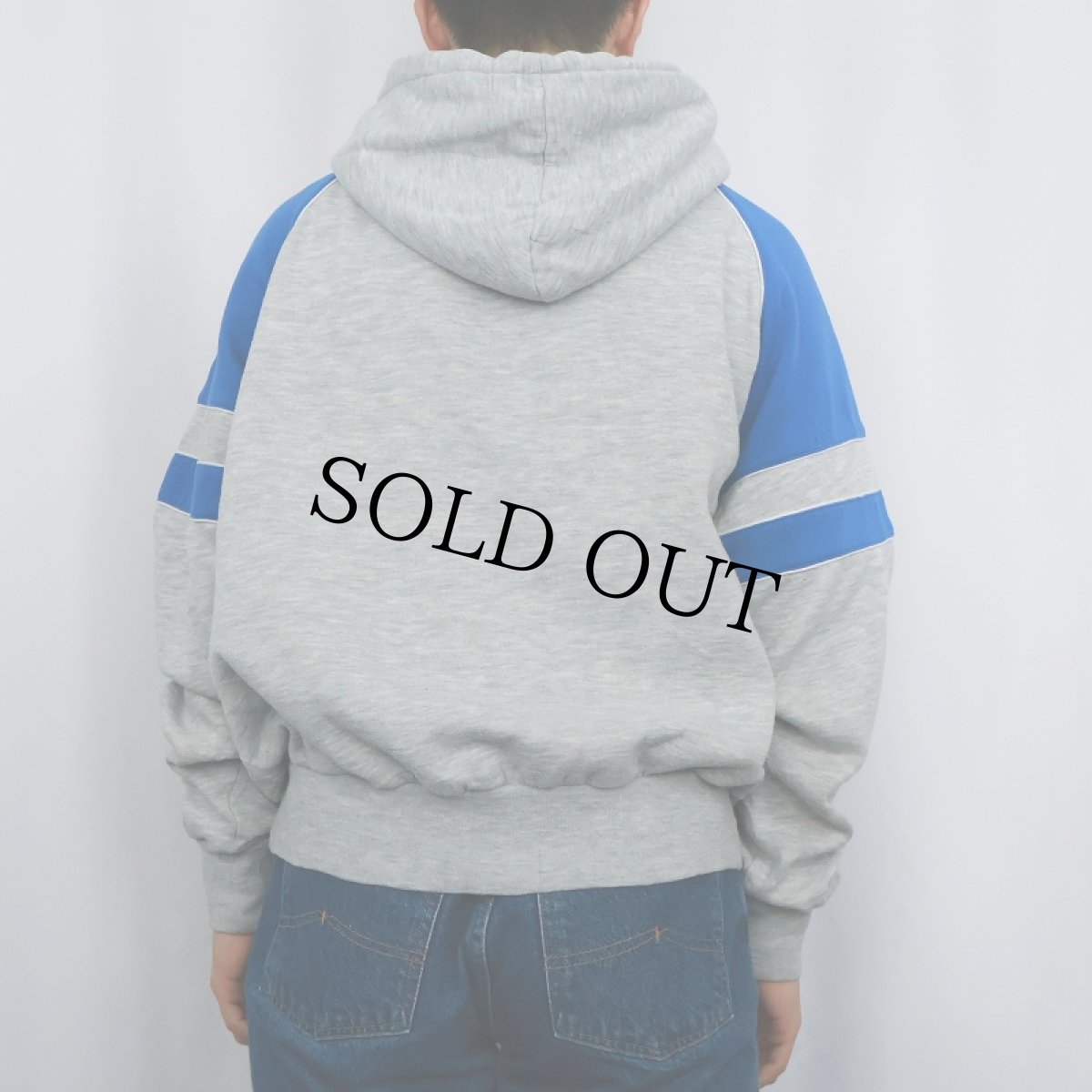 画像3: 80's NIKE 紺タグ 切り替えデザイン スウェットジップパーカー XL (3)