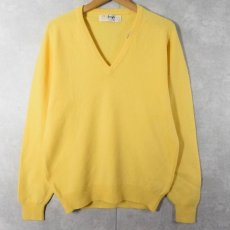 画像1: 80's Pringle of Scotland SCOTLAND製 Vネック カシミアニットセーター SIZE40 (1)