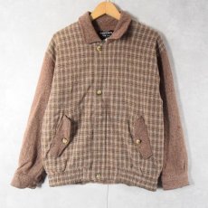 画像1: pierre cardin チェック柄 ウールジャケット L (1)