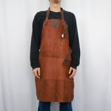 画像2: "BBQ" パッチワーク レザーエプロン (2)